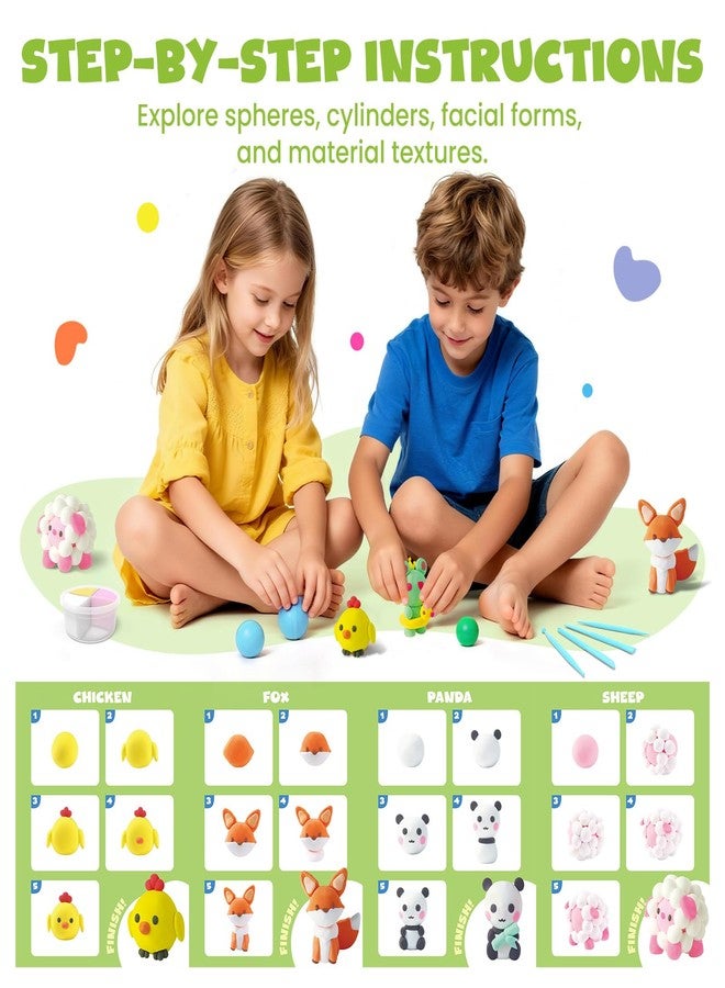 JUPITEARTH Air Dry Clay for Kids,12 Animals Theme Party Foam Clay,Ultra Light Modeling Clay Kit, DIY Art and Home Party Favors for Boys & Girls (Animal) - Image 5